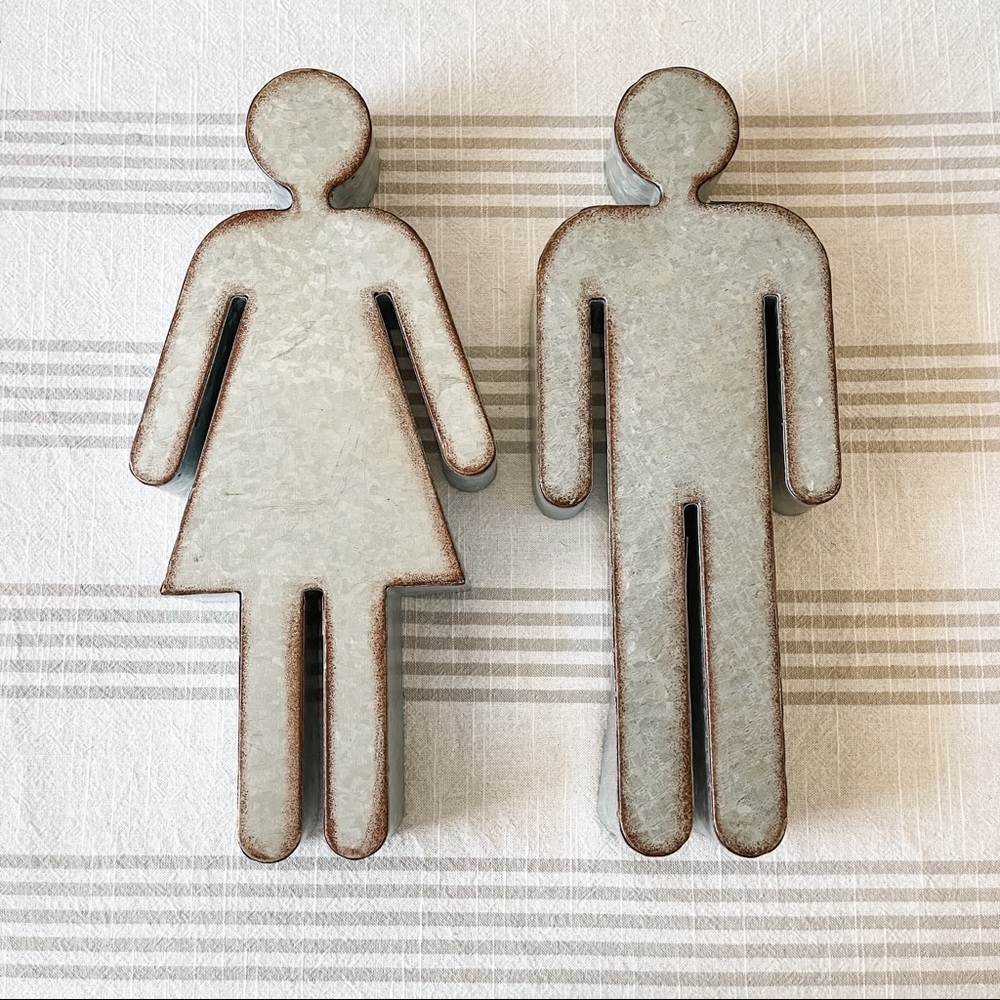 🌿Woman & Man Galvanized Metal Wall Decor